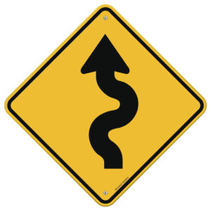 yellow road sign