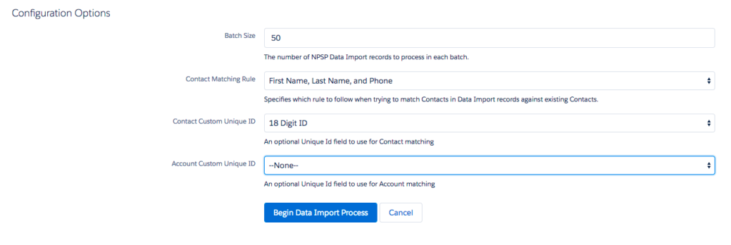 NPSP Data Import Screenshot