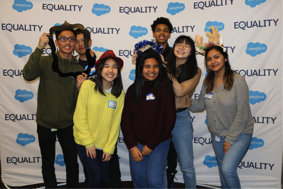 Salesforce interns from Genesys Works being celebrated at an  event in January