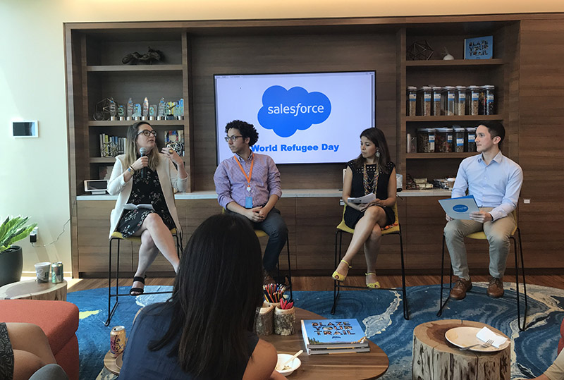 In New York City, employees and guests gathered on World Refugee Day for a panel discussion with UNICEF, International Rescue Committee, International Refugee Assistance Project, and Upwardly Global. 