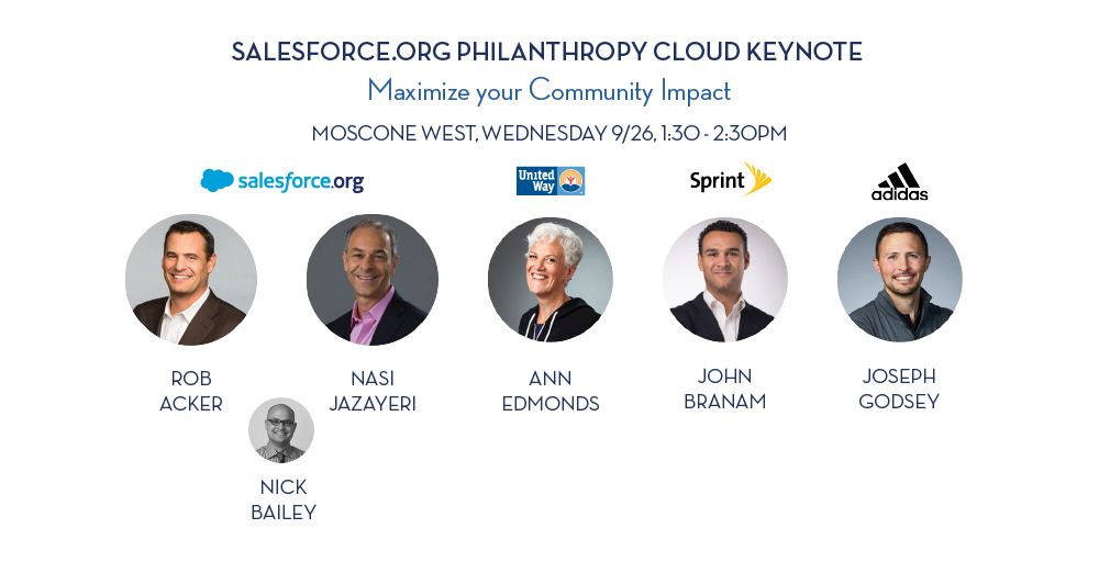 Dreamforce keynote speakers on Salesforce.org and Philanthropy Cloud
