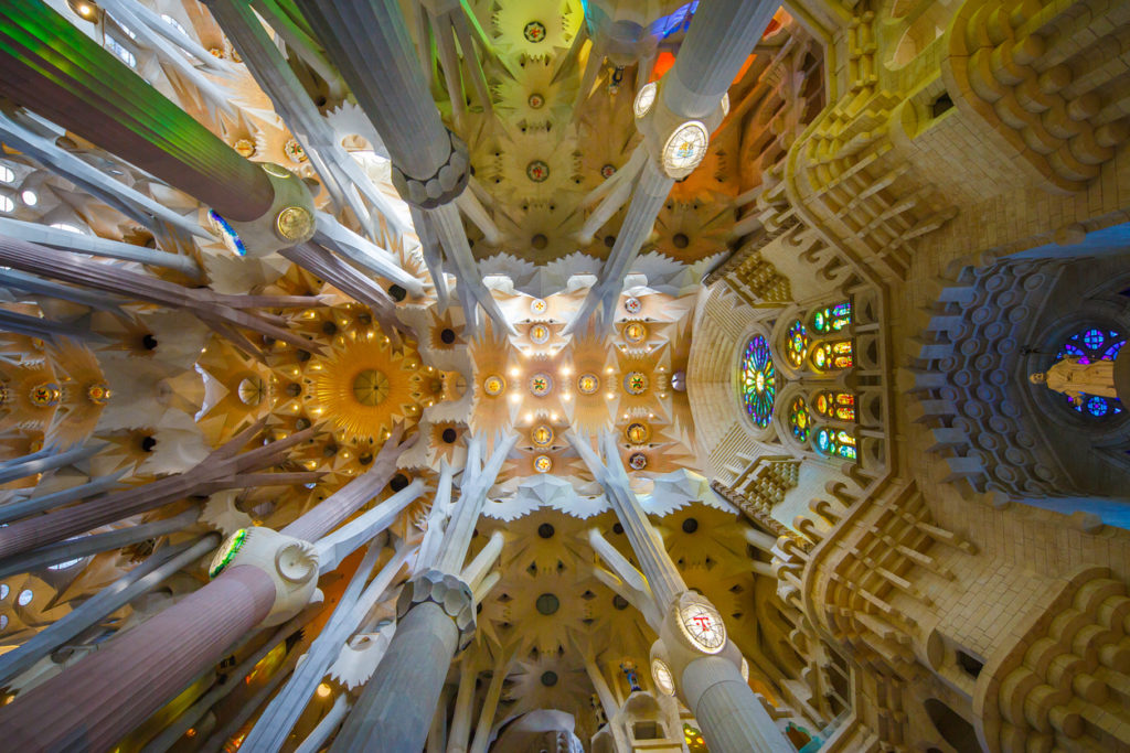 "La Sagrada Familia", the unrealistic cathedral designed by Gaudi