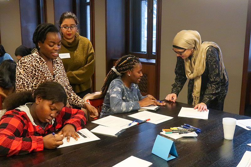 The Salesforce Faithforce Chicago chapter partnered with Girlforward to host a career day event with refugee girls.