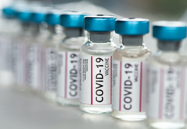 Row of COVID-19 vaccines