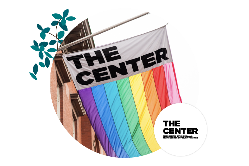 The Center SF flag and logo