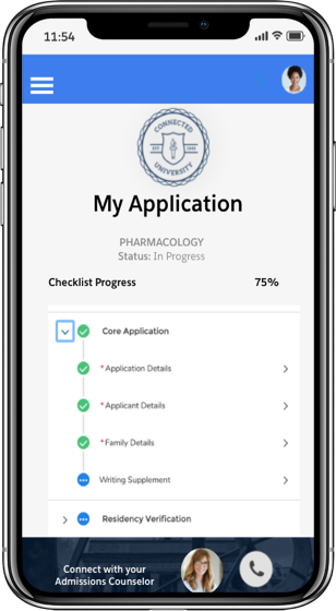 Admissions Connect Mobile Responsive Applicant Portal